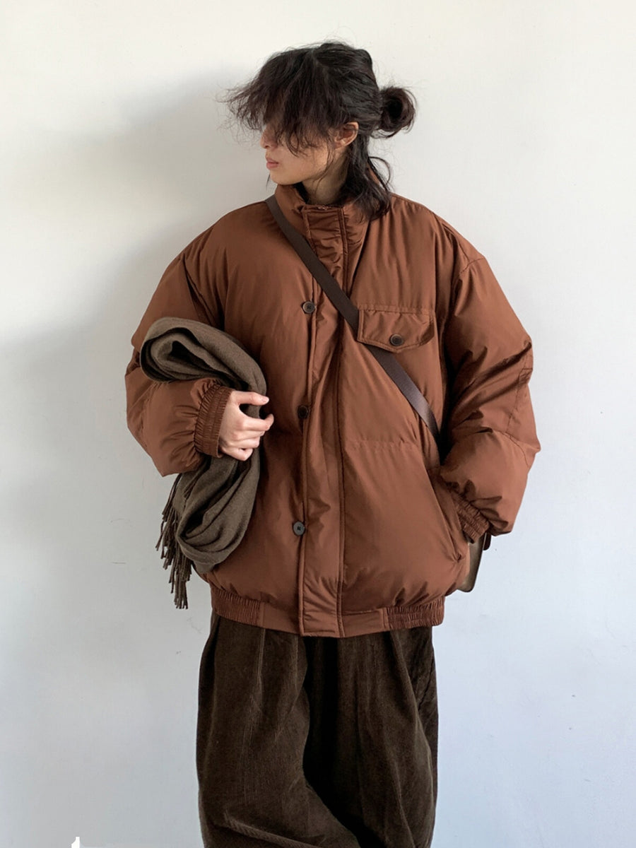 WLS Retro Stand Collar Cotton Puffer Jacket We Love Street