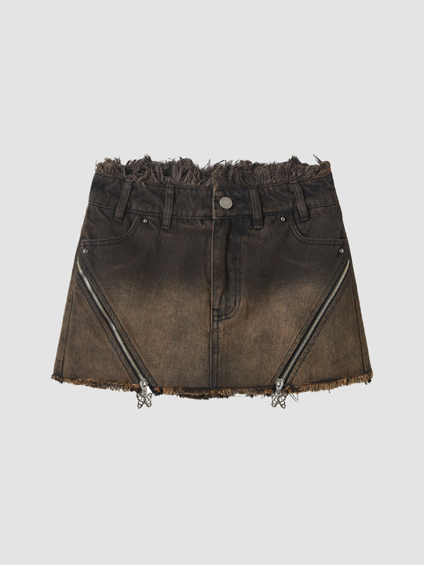 WLS "Binary Gradient" Dirty Washed Short Jeans Pants