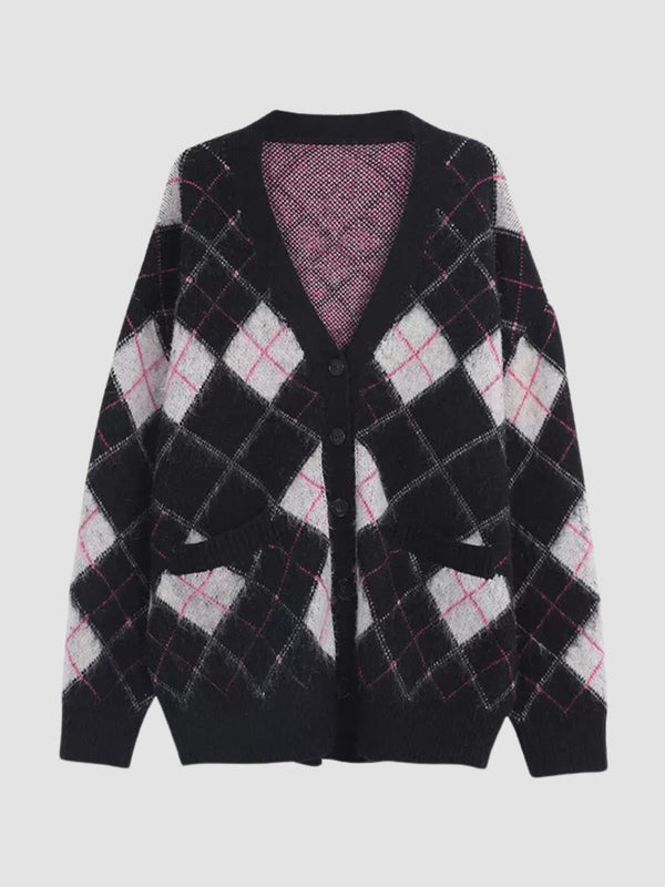 WLS Retro Knitted Loose Cardigan Jacket