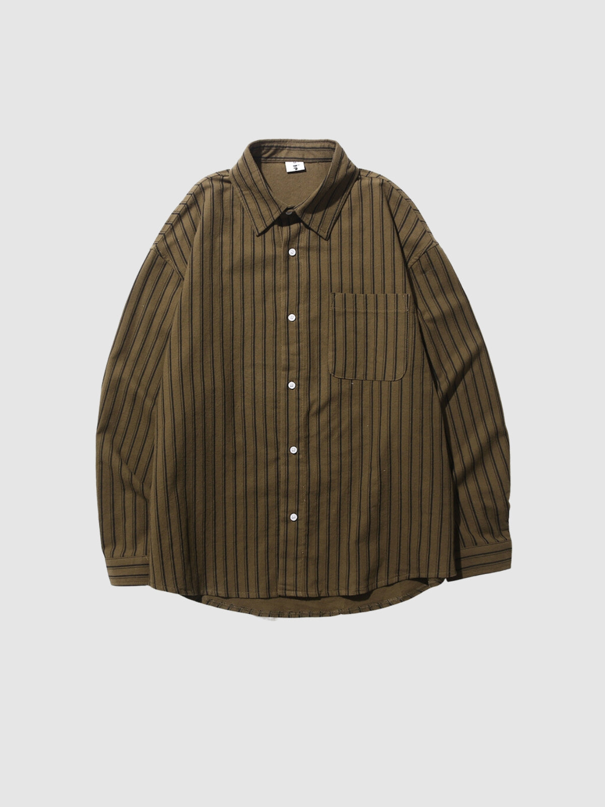 Vintage Brown Striped Long Sleeve Shirt
