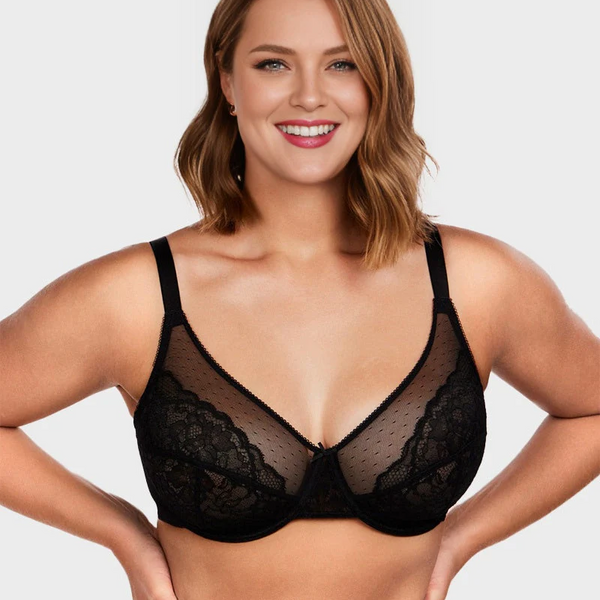 Enchante Floral Lace Unlined Comfort Non-padded Full Coverage Plus Size Underwire Bra