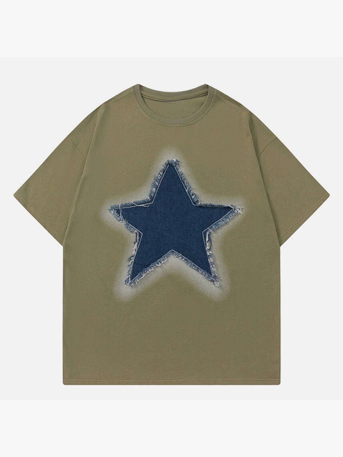 WLS Embroidery Denim Star Tee