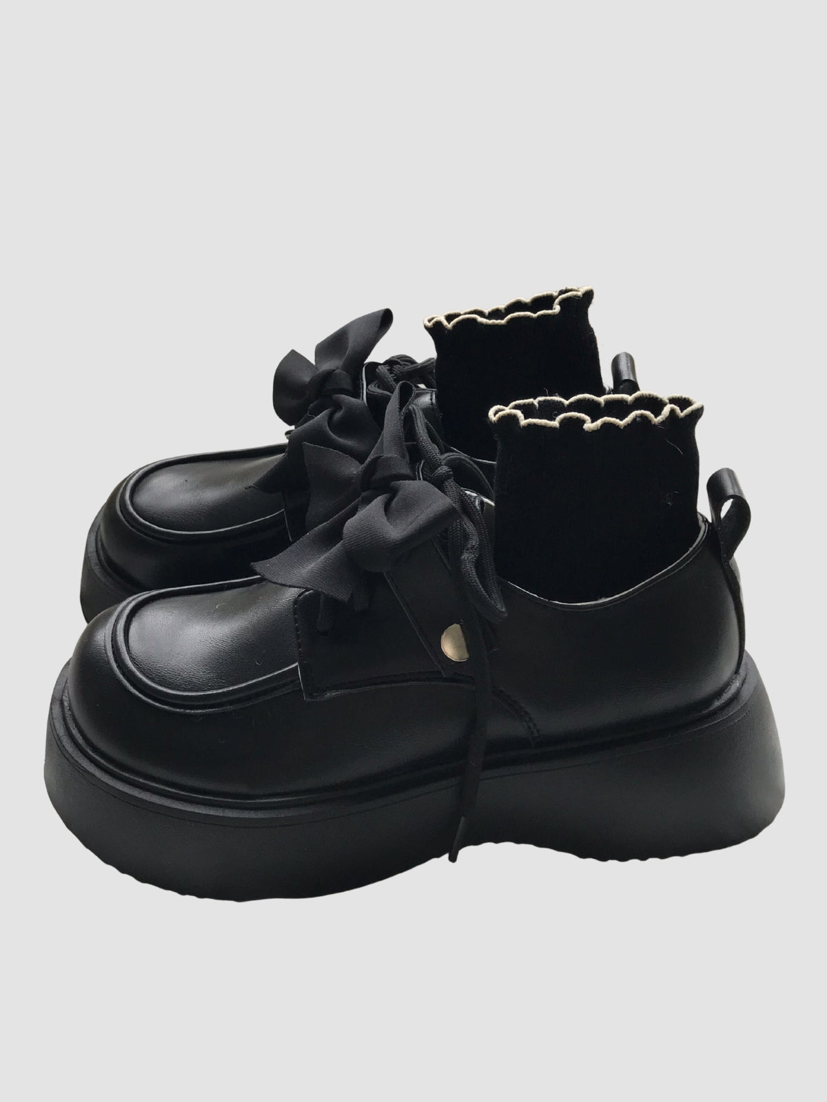 WLS Cute Bow Retro Leather Women Shoes