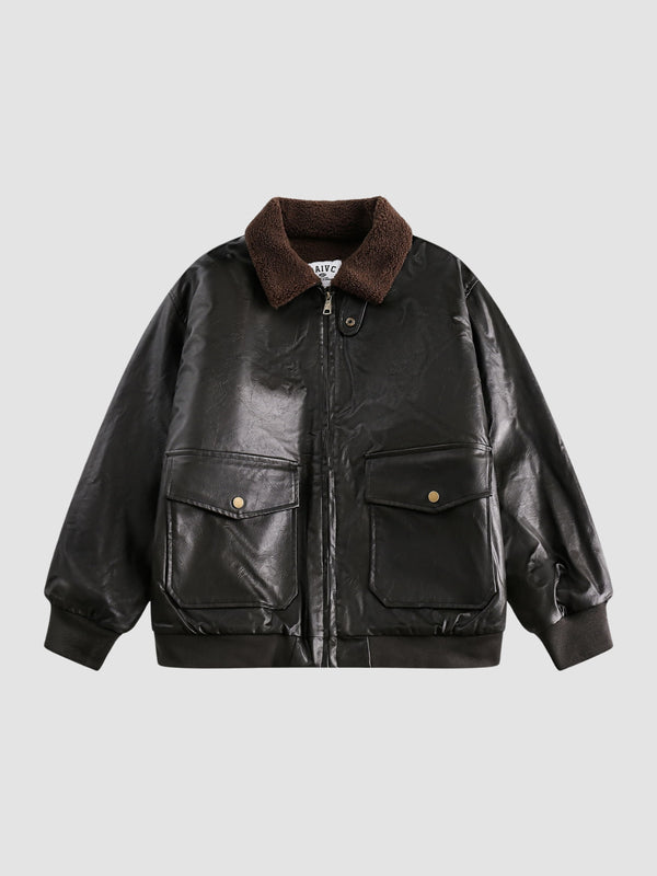 WLS Retro Neutral Maillard Motorcycle Leather Jacket