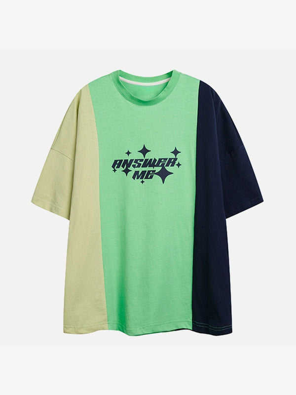 WLS Letter Print Color Block Tee