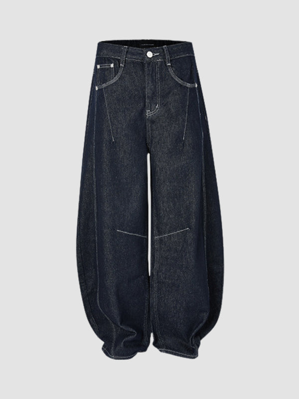 WLS American Scimitar Design Wide-Leg Jeans