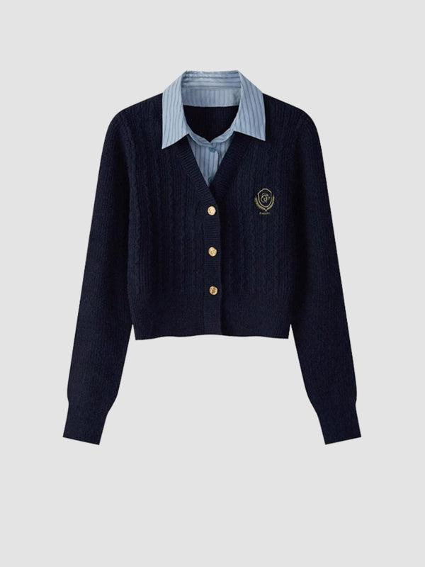 WLS Two-piece Polo Collar Sweater