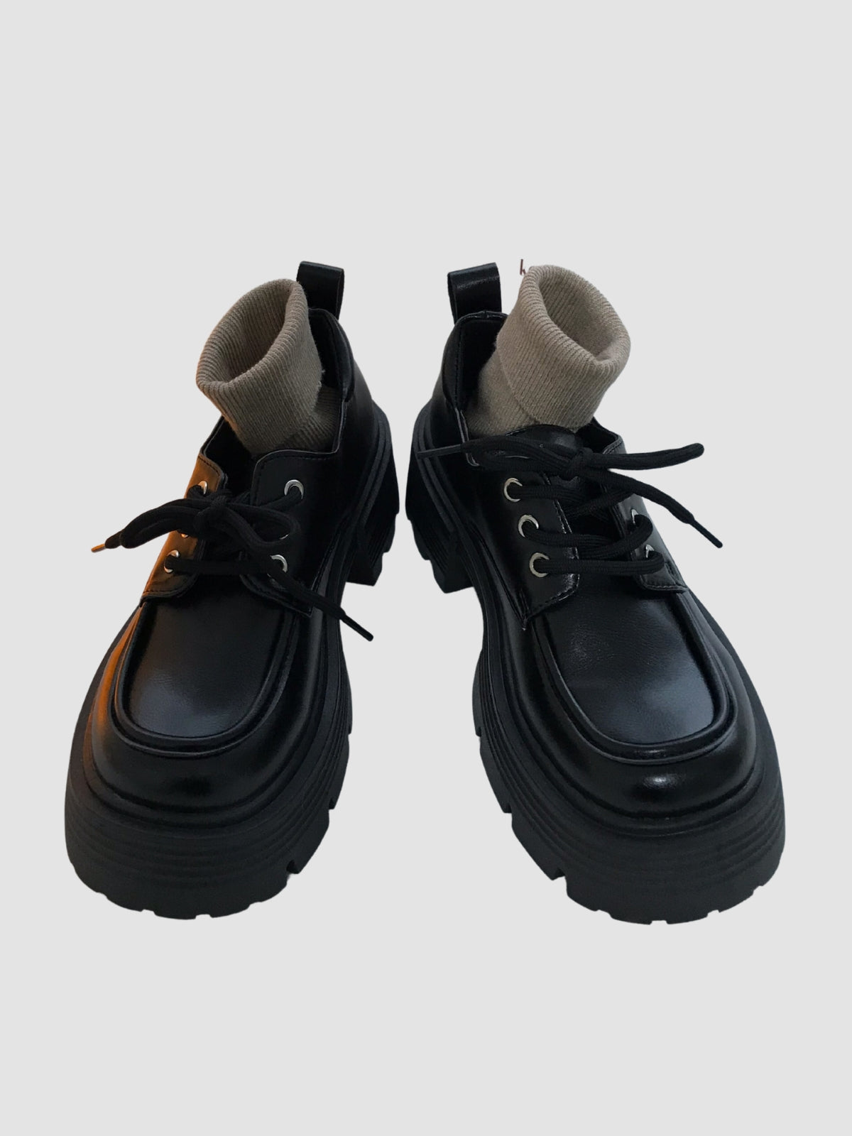 WLS Thick Soled Leather Women Retro Shoes