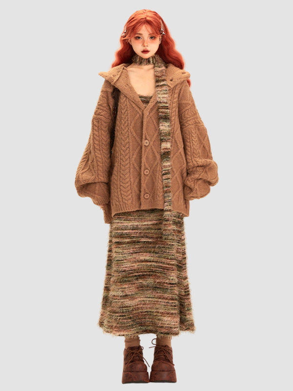 WLS Retro Loose Knitted Cardigan