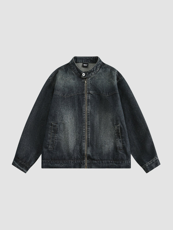 WLS Retro Washed Denim Loose And Versatile Casual Jacket