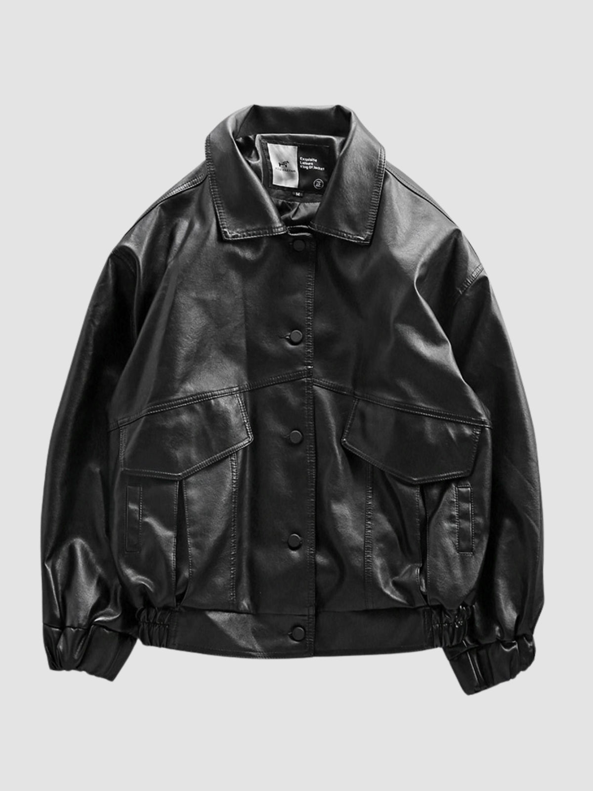 WLS Retro Loose Motorcycle Suit Embroidered Leather Jacket