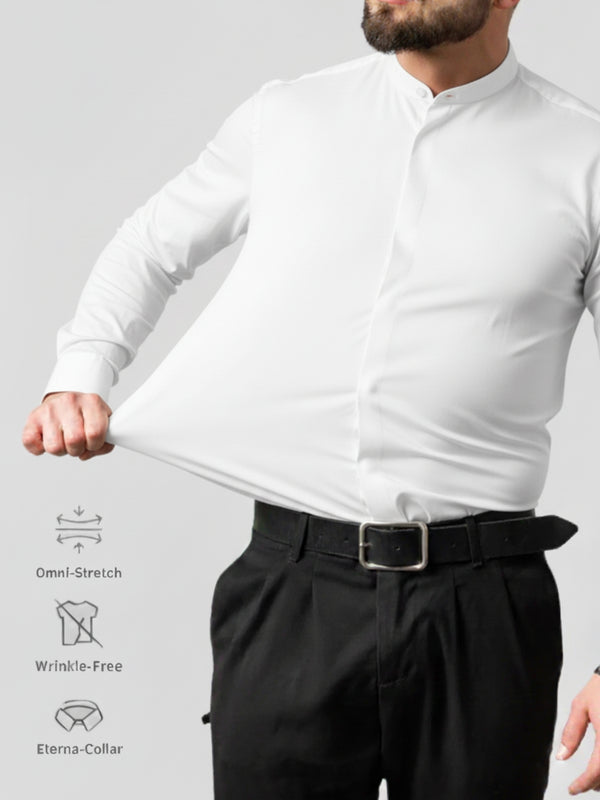 Non-Iron Stretch Standing Collar Concealed Shirt
