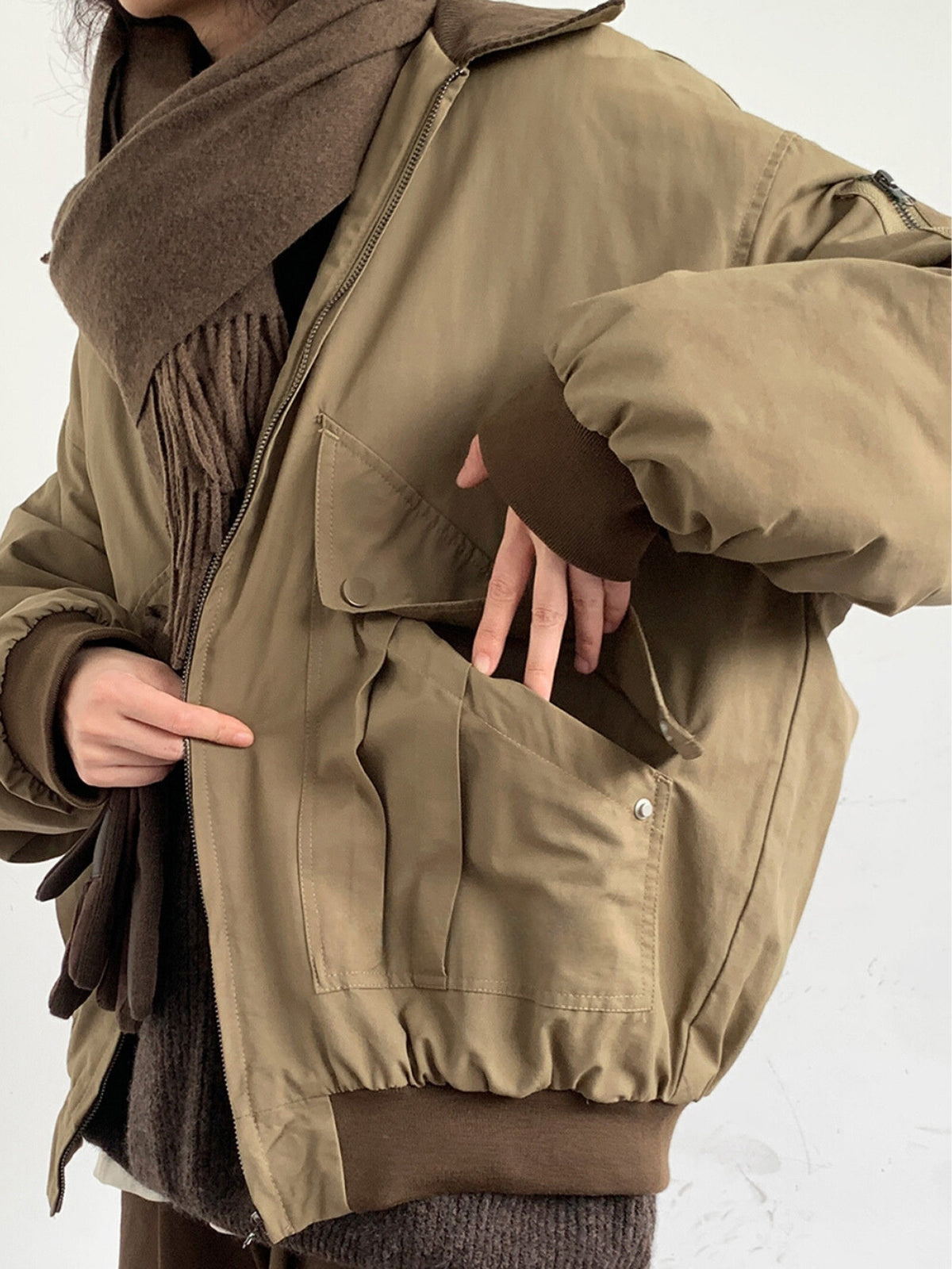 WLS Retro Patchwork Cotton Loose Coat Jacket