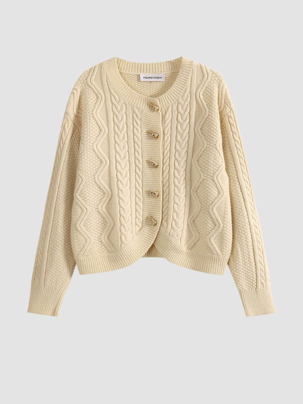 WLS Twist Knitted Cardigan Sweater