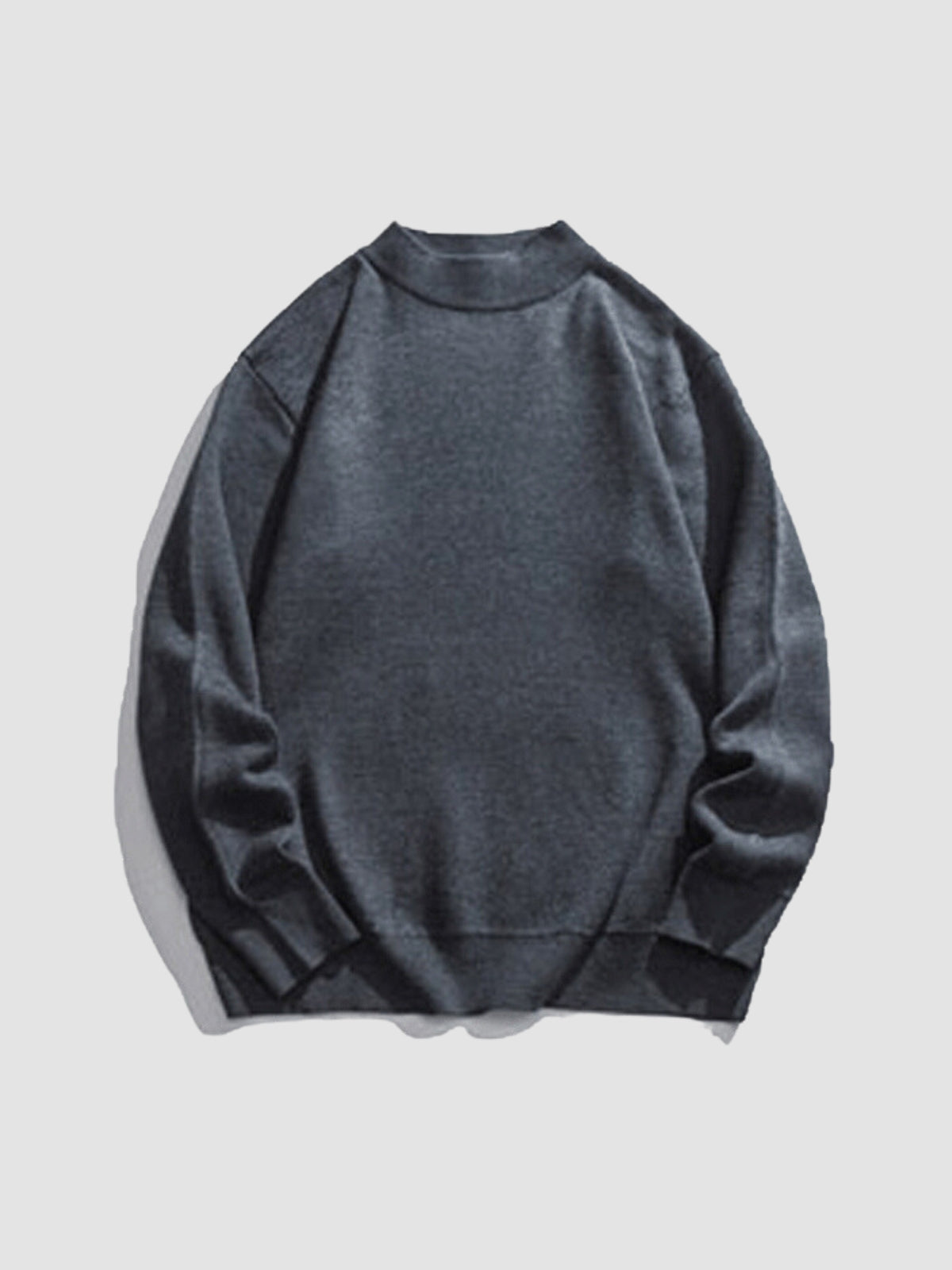 WLS Retro Half Turtleneck Solid Loose Sweater