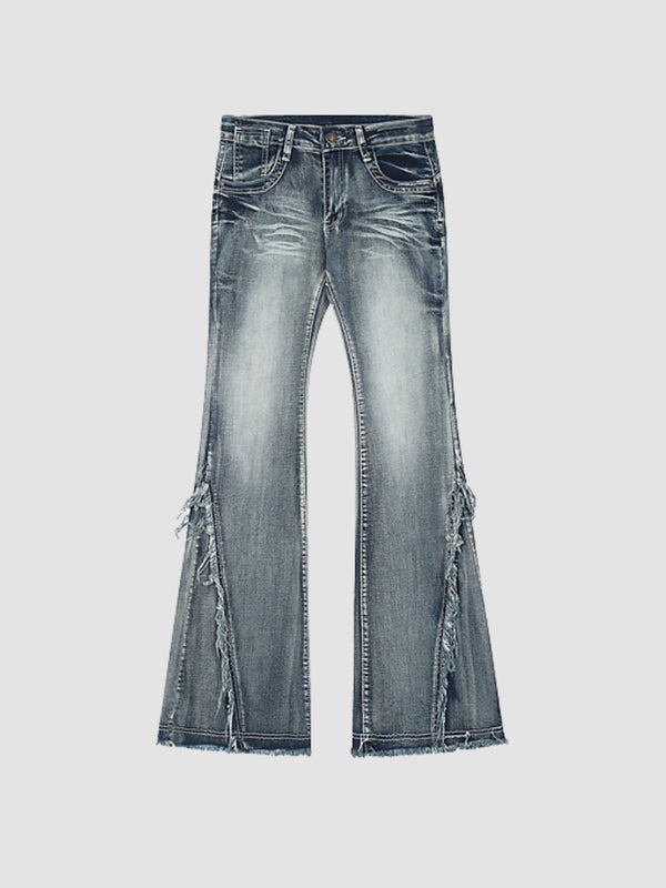 WLS Retro Washed Flared Slim Fit Jeans