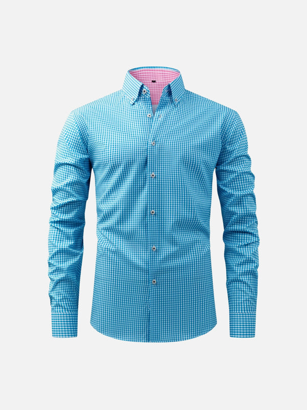 Non-Iron Stretch Gingham Dress Shirt