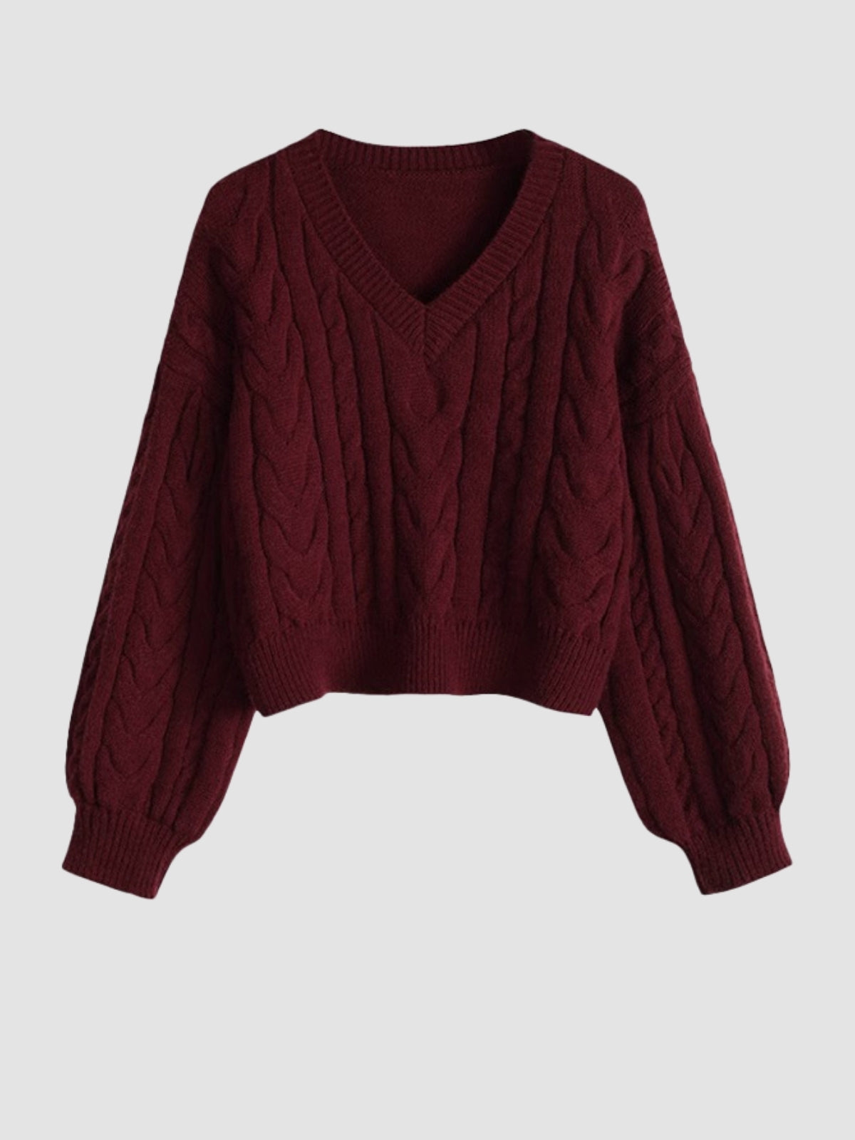 WLS V-Neck Short Soft Large Sweater