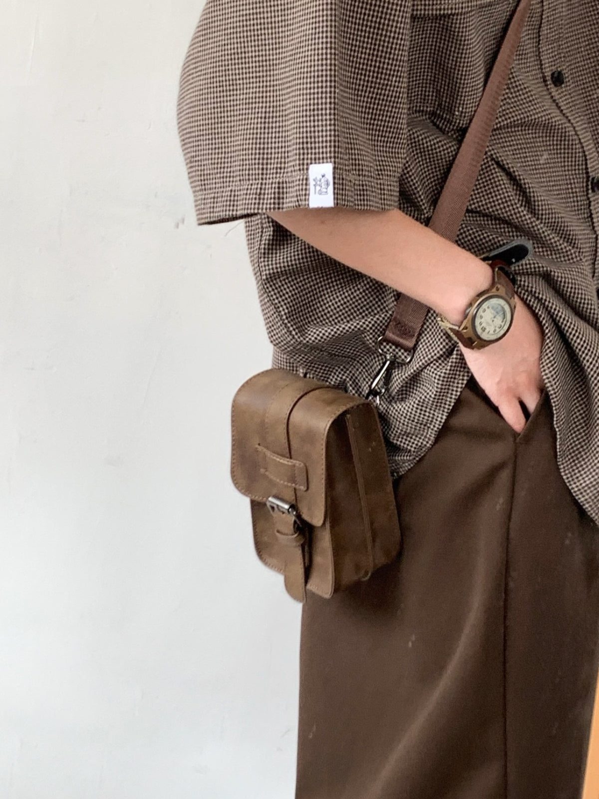 We Love Street Japanese Retro Small Leather Waist Bag