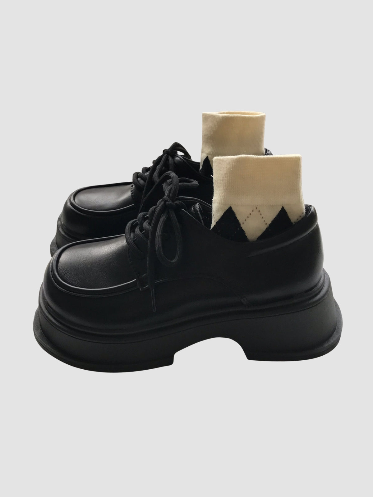 WLS Retro Leather Lace Up Women Shoes