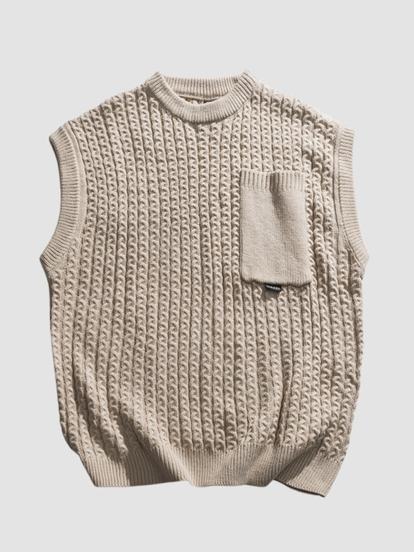 WLS Retro Knitted Loose Sweater Vest