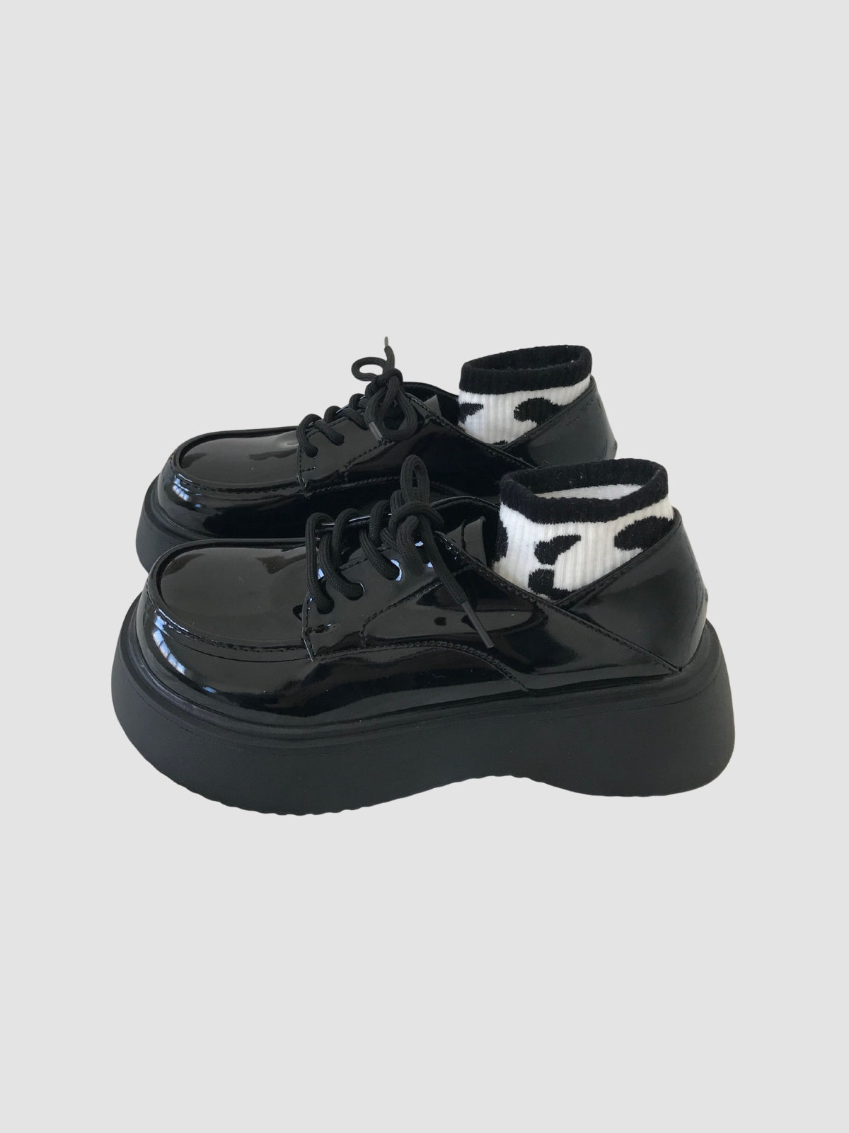 WLS Lace Up Leather Women Loafers Shoes