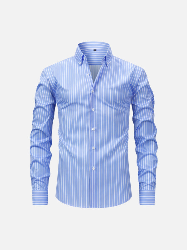 Non-Iron Stretch Vertical Stripe Dress Shirt