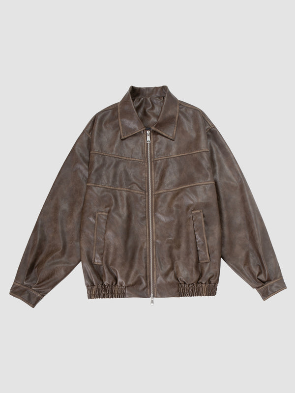 WLS Retro Maillard Leather Jacket