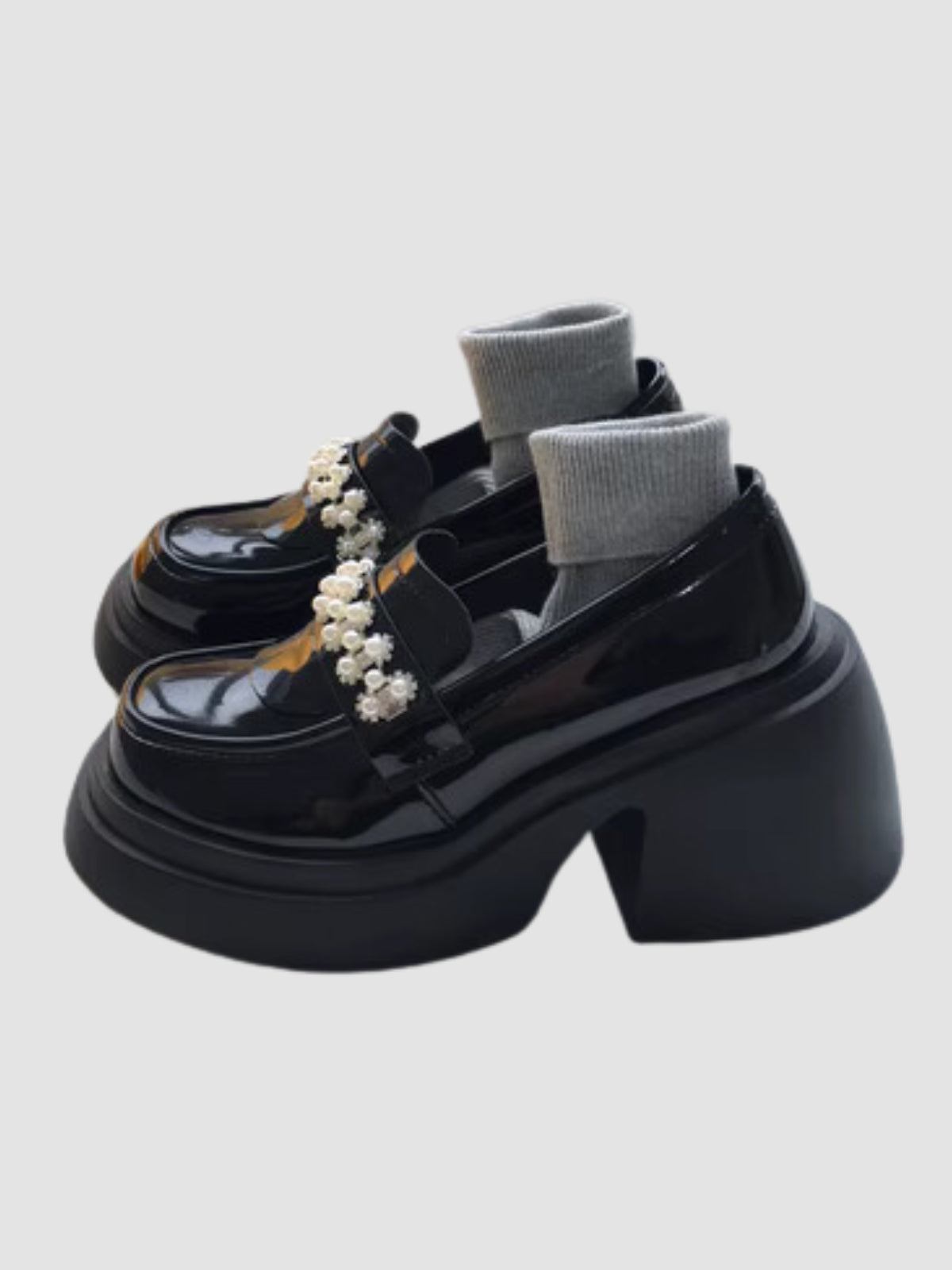 WLS Thick High Heeled Leather Women Shoes