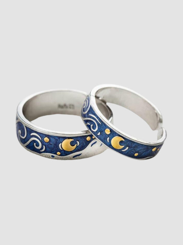 Van Gogh The Starry Night Couple Rings