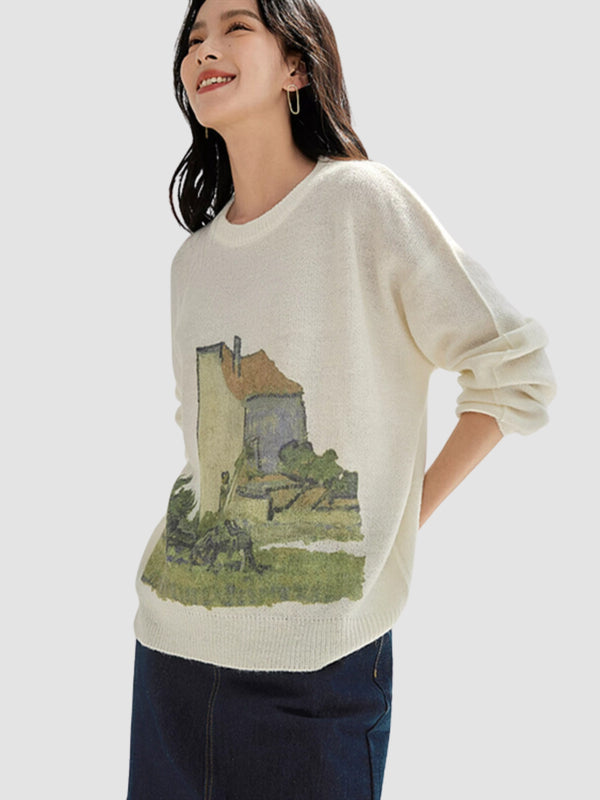 Van Gogh cottage inspired sweater