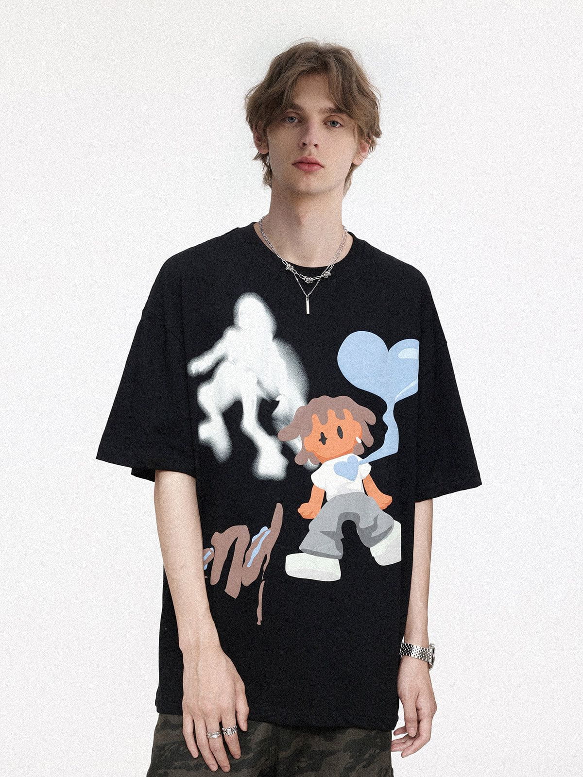 WLS Skull Cartoon Print Tee