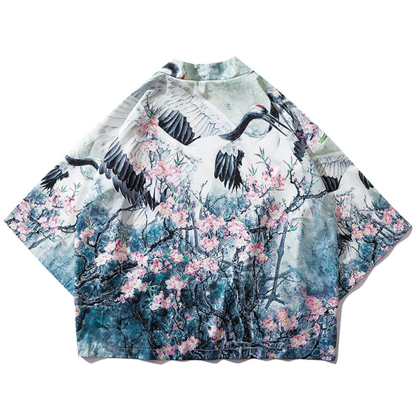 WLS Flower Crane Kimono