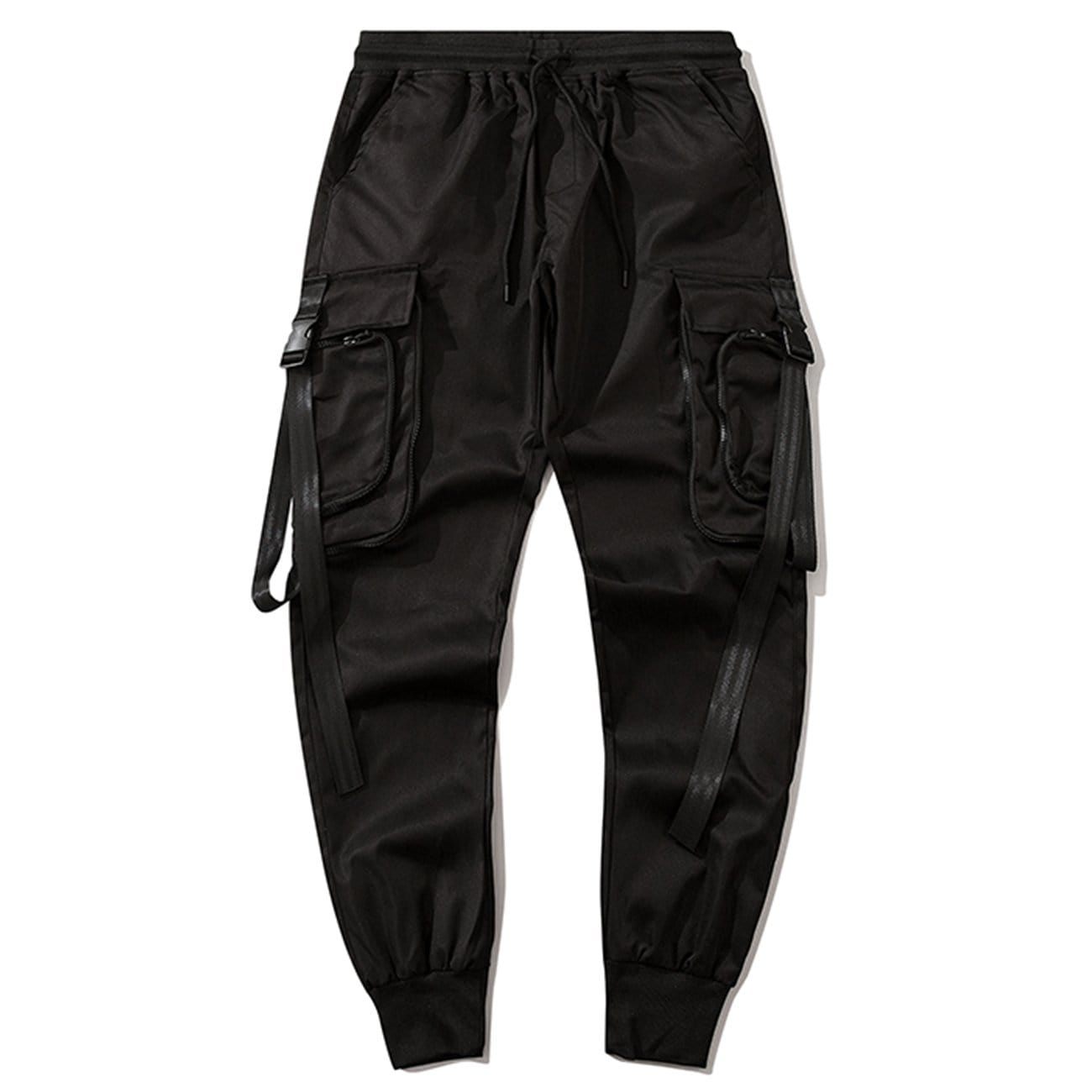 WLS Techwear Ribbons Zipper Pockets Cargo Pants