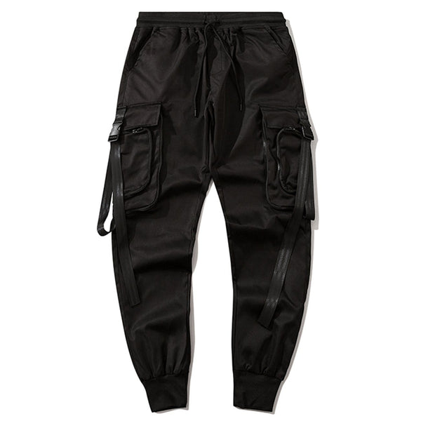 WLS Techwear Ribbons Zipper Pockets Cargo Pants