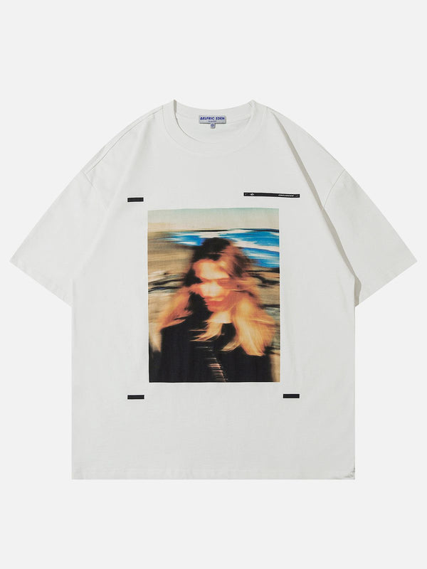 WLS Blur Girl Print Tee