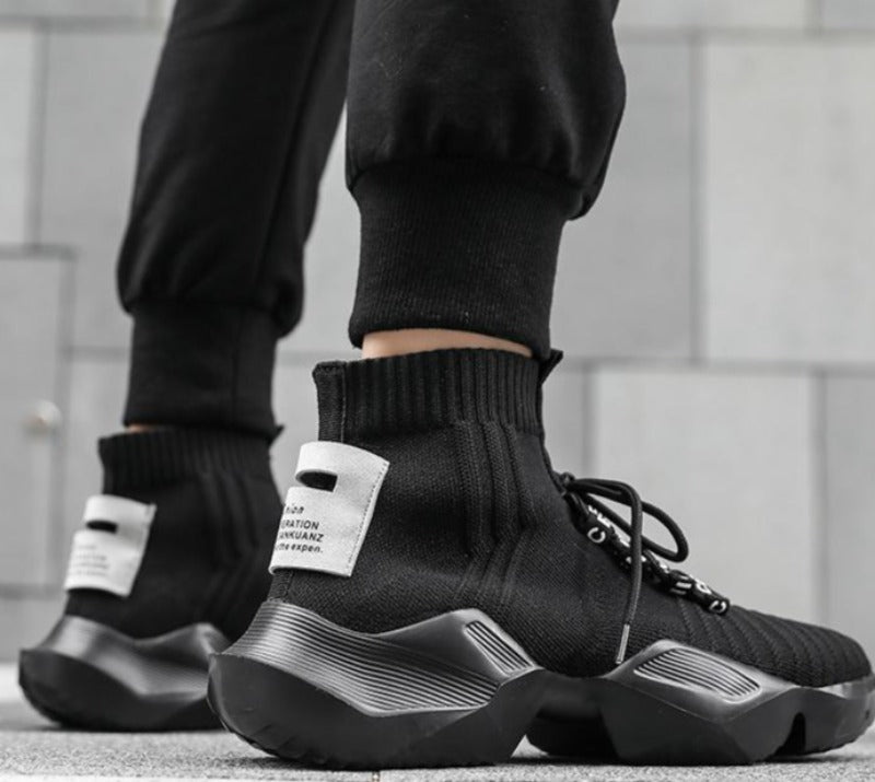 WLS Techwear High Platform Sock Sneakers