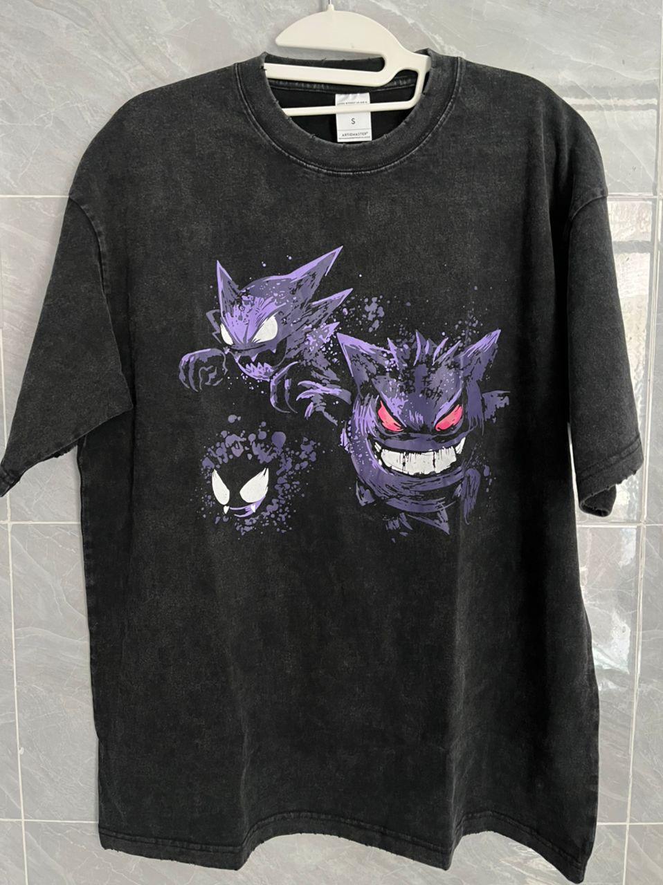 Harajuku Streetwear - Vintage Washed "Ghosts" Oversized Tee - Shop High Quality Japanese Streetwear, Anime Clothing, Asian Street Fashion and Many More!