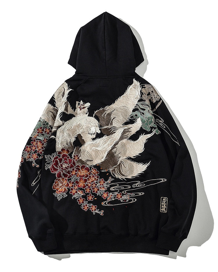 WLS Embroidered White Fox Hoodie – We Love Street