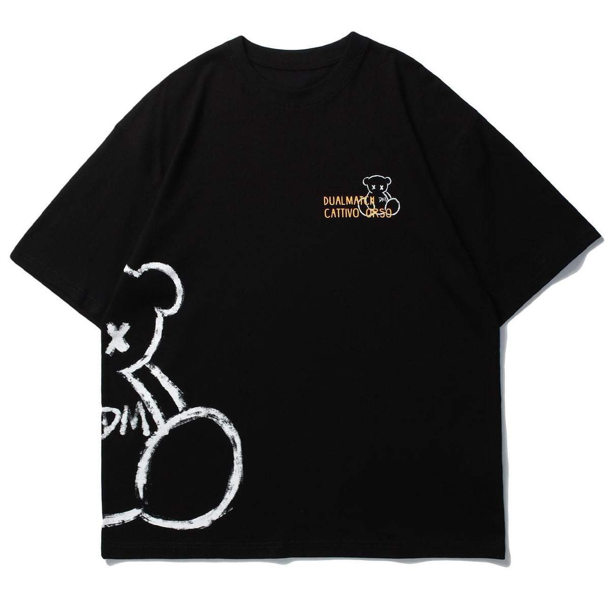WLS Printed Shaded Pooh Rounded Collar Soft Cotton Tee