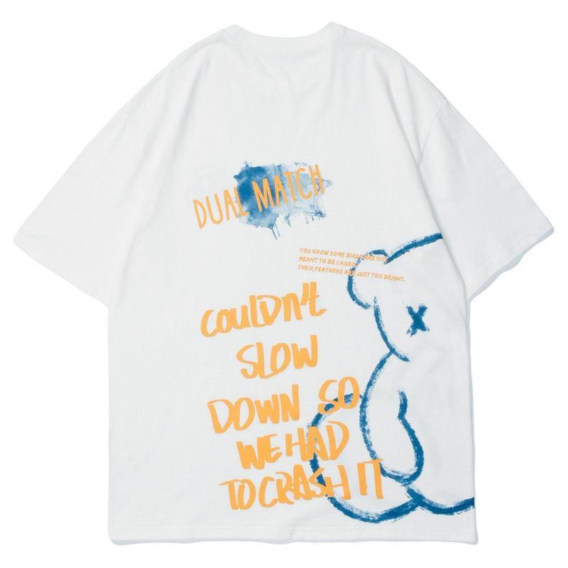 WLS Printed Shaded Pooh Rounded Collar Soft Cotton Tee