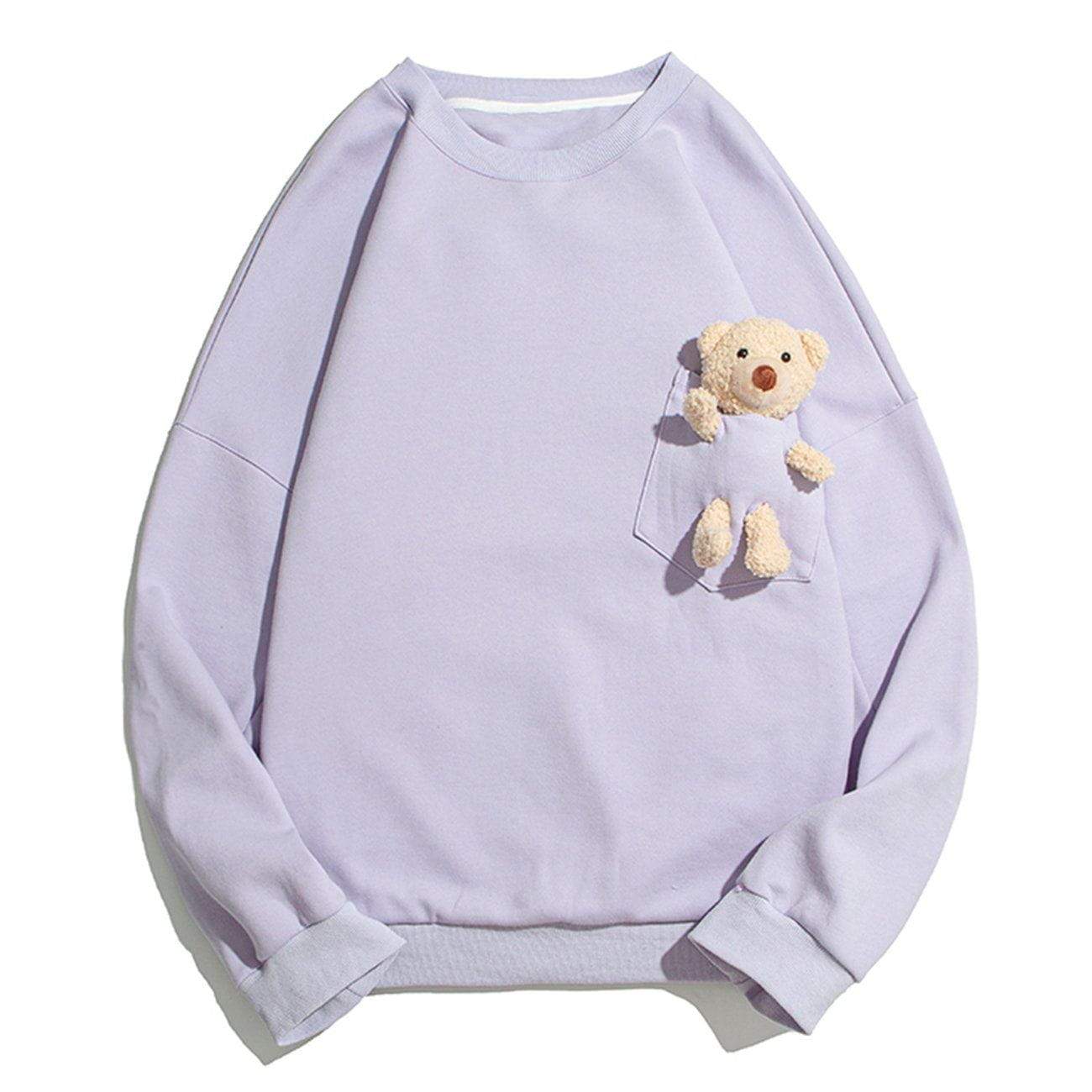 Teddy Diva- 2 pcs Patchwork Bear Sweater Tracksuit Set (NEW) – DivAbby