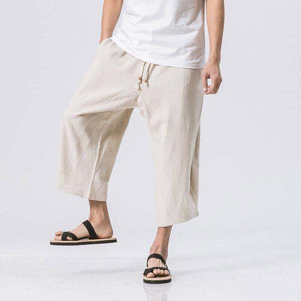WLS Sekino Cropped Pants Beige-White