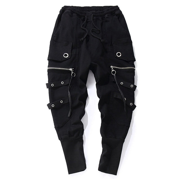 WLS Zippers Multi Pockets Ring Pants