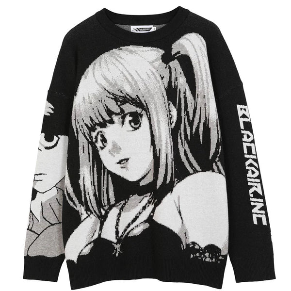 WLS Cartoon Embroidered Rounded Collar Sweatshirt