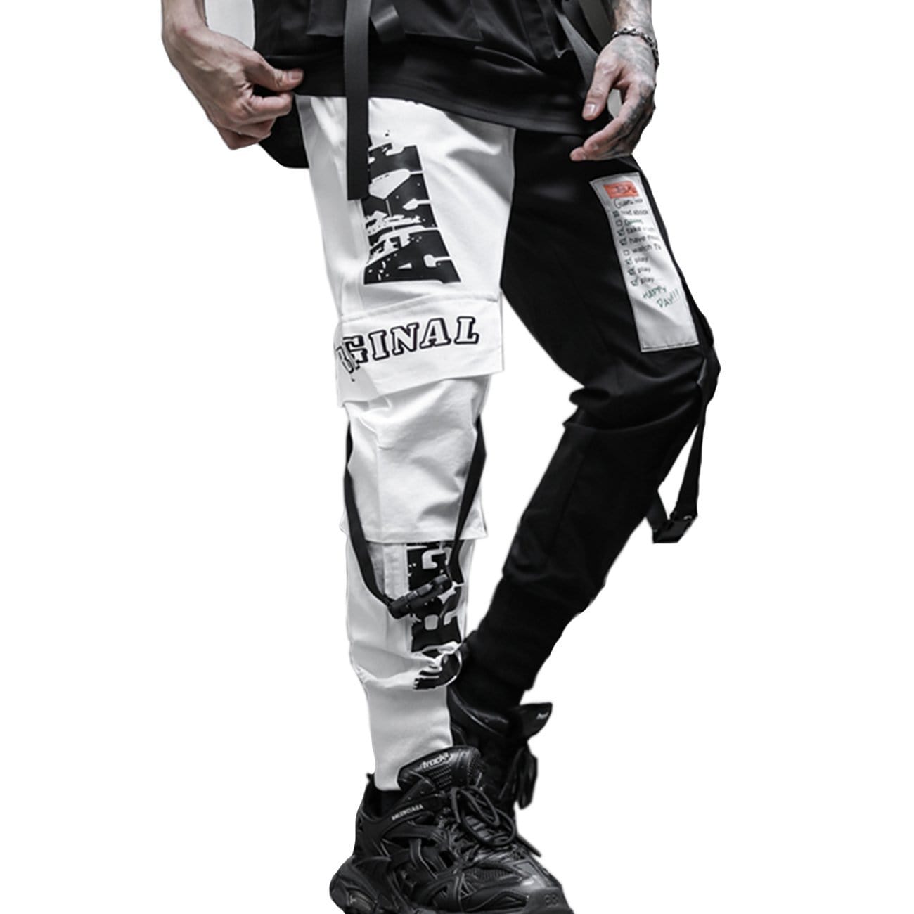 WLS Contrast Stitching Ribbon Cargo Pants