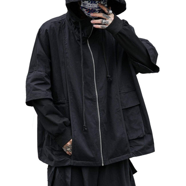 WLS Dark Function Two Drawstring Oversized Hooded Jacket