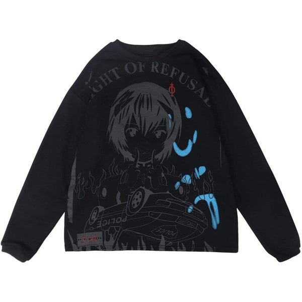 WLS Dark Japanese Anime Print Sweatshirt