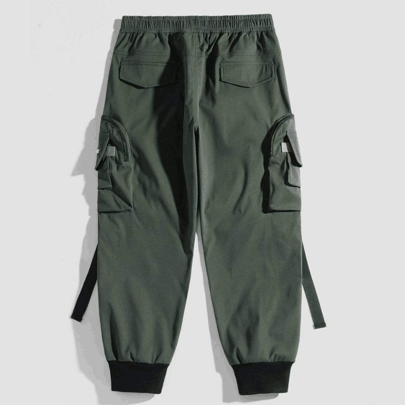 WLS Function Buttons Ribbons Zipper Pockets Cargo Pants