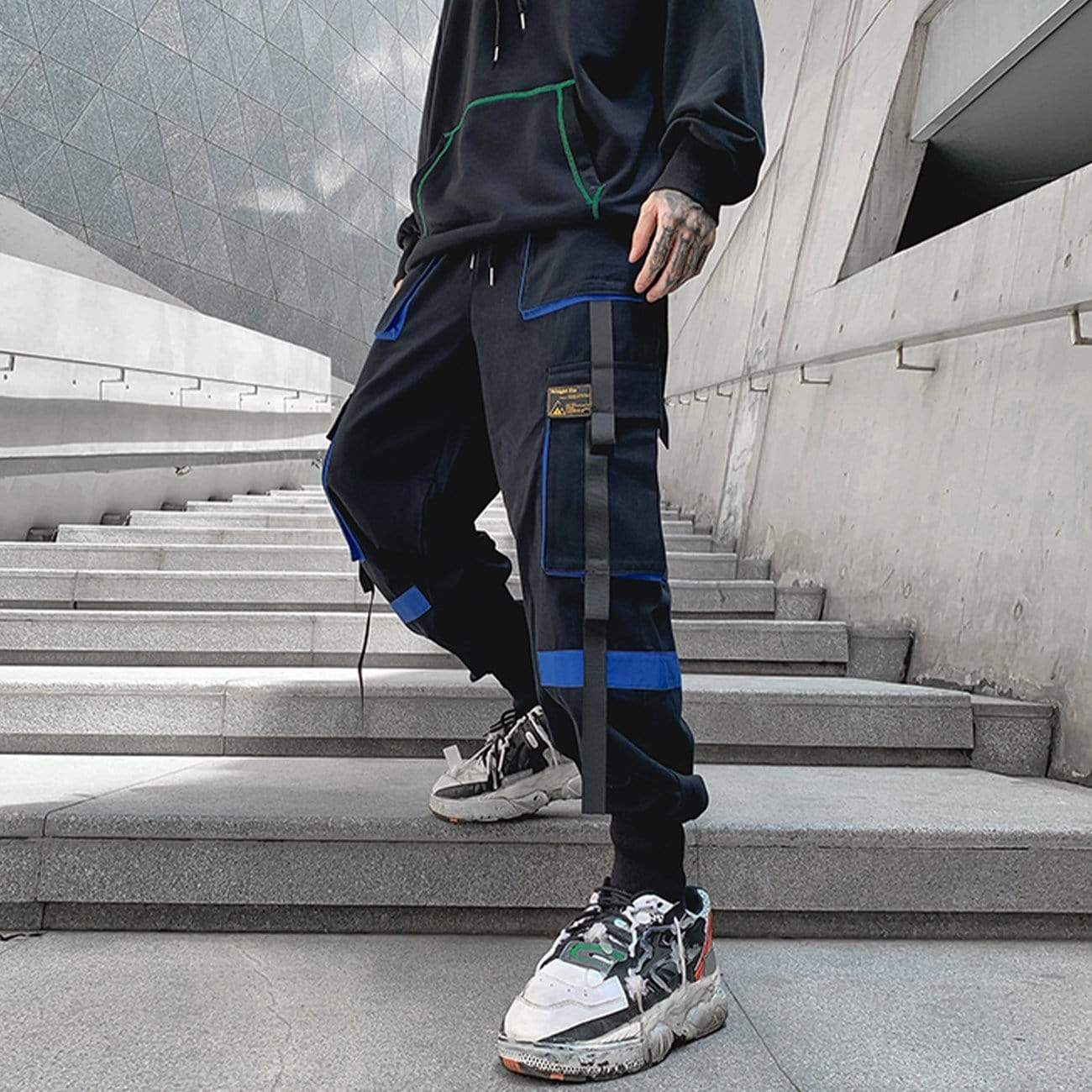 WLS Function Patchwork Multi Pockets Cargo Pants